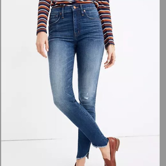 Madewell 10" High-Rise Skinny Jeans: Cutout Tulip Hem Edition Size 25 - Picture 3 of 8